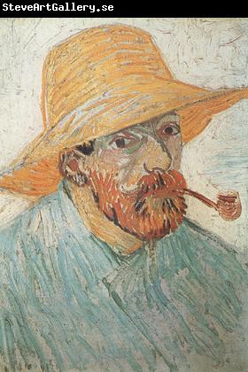 Vincent Van Gogh Self-Portrait with Pipe and Straw Hat (nn04)